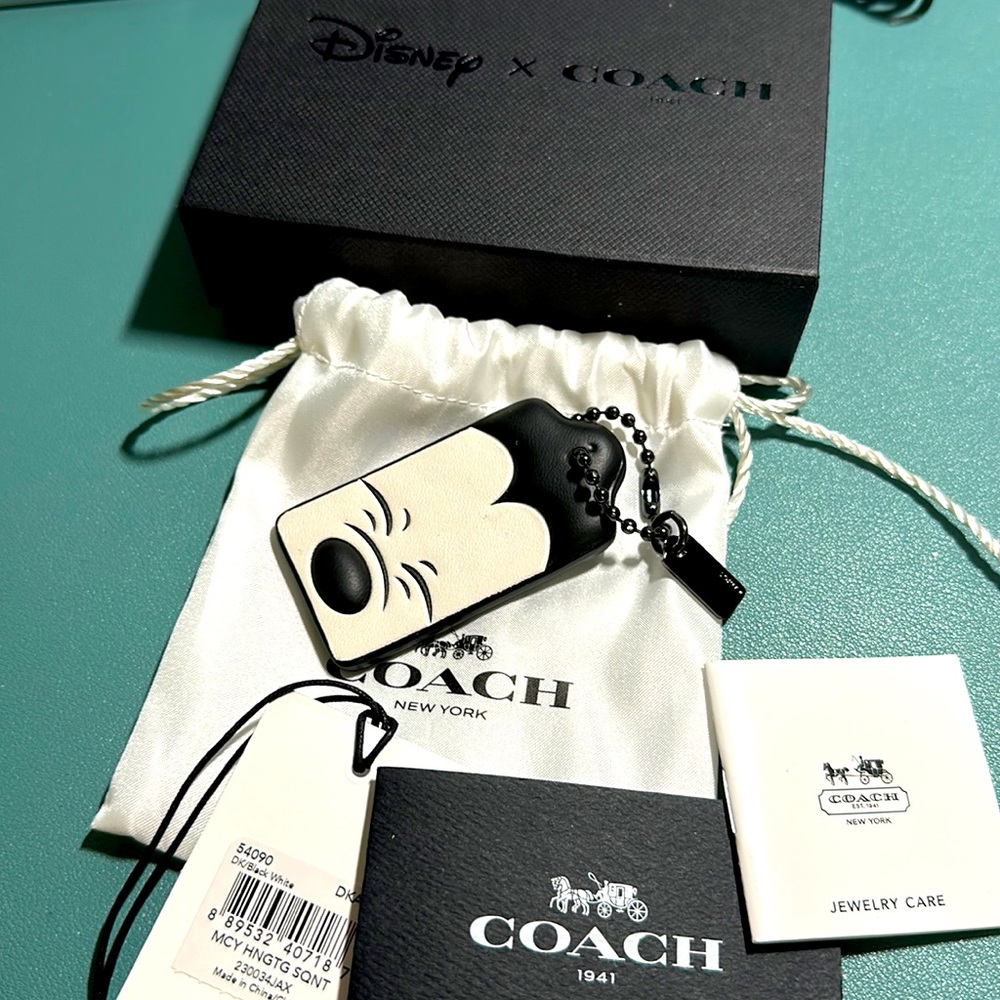 New Coach x Disney Leather key chain